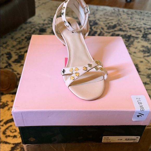 kate spade Shoes - NIB Kate Spade Pale Vellum and Gold Sandals. Size 7.5